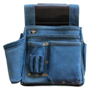 WEB限定 ふくろ倶楽部 PREMIUM 朱雀 四型 釘袋 すみつぼホルダー付 ライトインディゴ ふくろ倶楽部 PSZ-834-LB