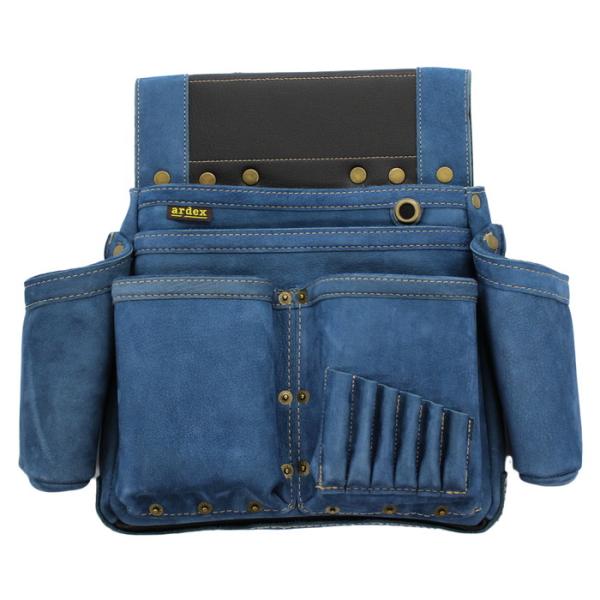 釘袋 Wポケット W墨壷ホルダー仕様 6型 ブルーデニム ヌバック 【送料無料】 アルデ ARDEX...