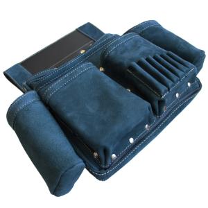 釘袋 Wポケット W墨壷ホルダー仕様 6型 藍...の詳細画像2