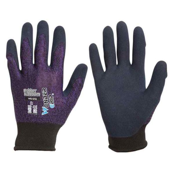 WONDER GRIP 天然ゴムコーティング手袋 ラバーフリーダム 手首ショート パープルモク(LL...