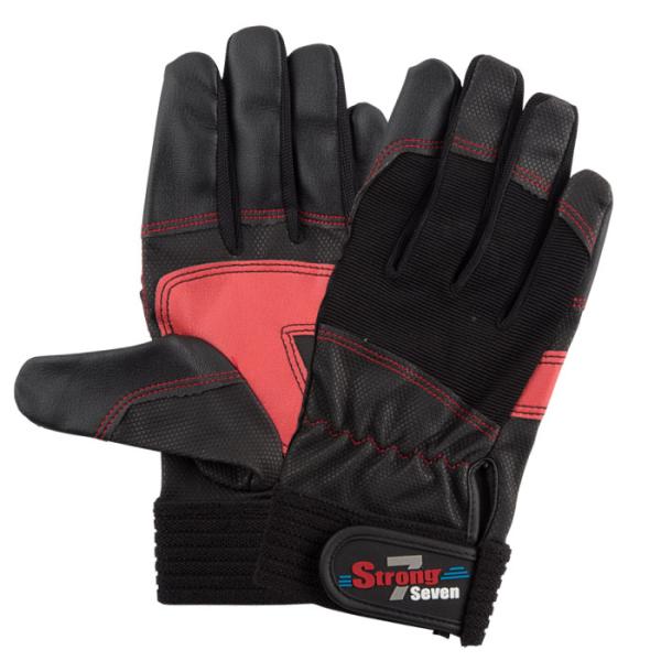 合成皮革手袋 ストロングセブン ブラック(LLサイズ) 取寄品 ユニワールド SR-7