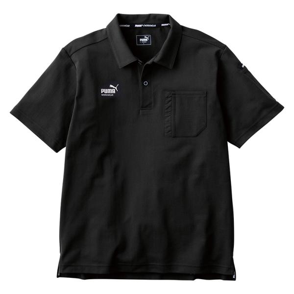 作業ウェア PUMA 半袖アクティブポロシャツ ブラック Lサイズ 取寄品 PUMA WORKWEA...