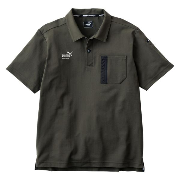 作業ウェア PUMA 半袖アクティブポロシャツ カーキ LLサイズ 取寄品 PUMA WORKWEA...