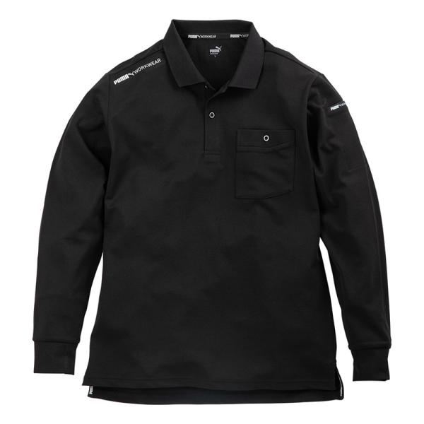 作業ウェア PUMA 長袖ポロシャツ ブラック LLサイズ 取寄品 PUMA WORKWEAR(プー...