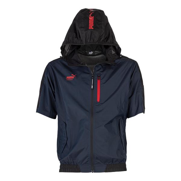作業ウェアPUMA エアツイスト ショートスリーブ フーディ ネイビー 3Lサイズ 【服地のみ/ファ...