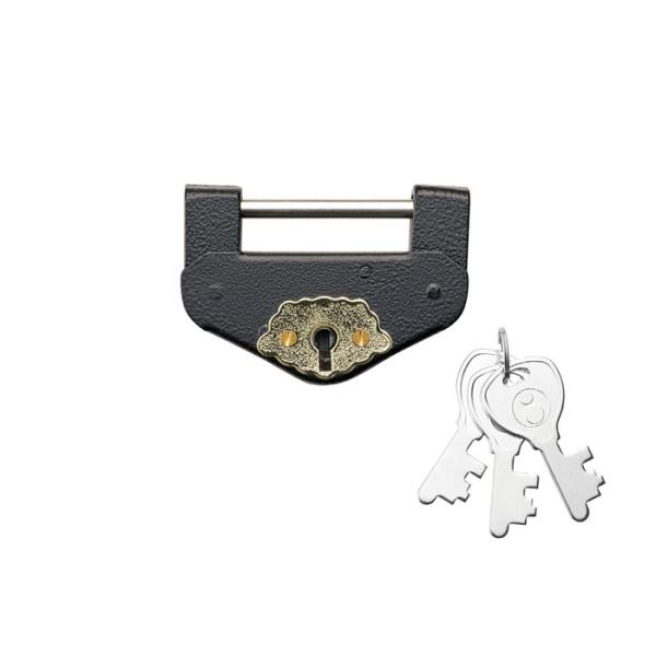 エイト倉庫錠 カギ3本付 ブラック 小小(5号) 12個価格/箱 取寄品 エイト DL-1