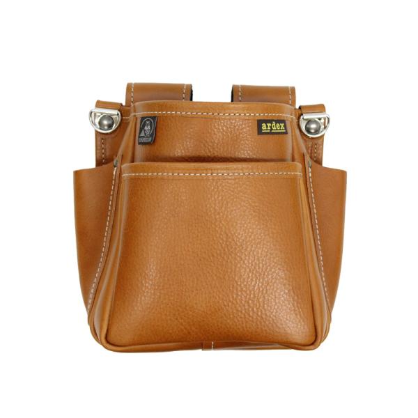 【WEB限定 ふくろ倶楽部 PREMIUM ARDEXモデル】オイルヌメ腰袋 (大) ２段 キャメル...