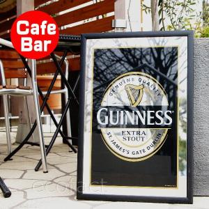 パブミラー　バーミラー　鏡 壁掛け　ギネスビール ラベル（Guinness Stout 縦 アイリッシュバー　 ビール お酒 　看板 ワイン　バー用品 ）｜area27