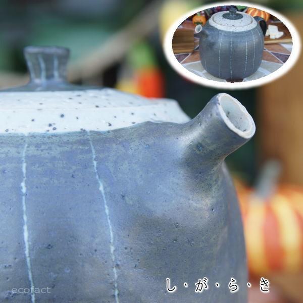 おしゃれ 急須  ティーポット 500cc「ストライプ」信楽焼（しがらきやき） スカーレット 陶器 ...