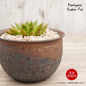陶器鉢 植木鉢 4号 クレーターポット 中深丸 おしゃれ プランター 園芸