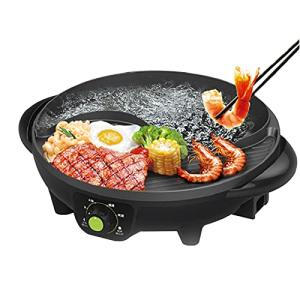 グリルとノンスティックコーティングを施した鍋電気鍋1600W220V 2 in1電気無煙グリルと鍋鍋しゃぶミニ鍋炊飯器