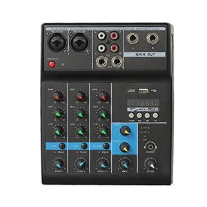 YLHXYPP USBインターフェースコンピュータ入力電源F-4A 4チャンネルオーディオミキサーポータブルBluetooth対応サウンドミキシングコンソール
