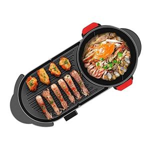 バーベキューグリルポータブル電気グリル 屋内ホットポット 大容量家庭用多機能ノンスティックパン電気調