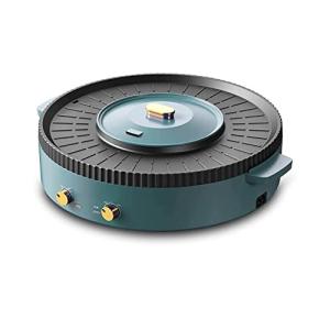 2in1電気グリルと鍋1700W一体型炊飯器ノンスティック無煙BBQしゃぶしゃぶ鍋家庭料理用屋内フライパン,グリーン