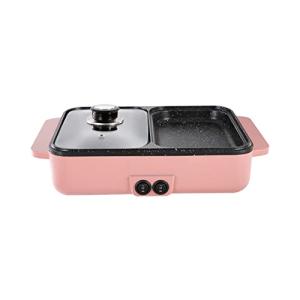 多機能2in1電気バーベキューストーブ1200W屋内鍋ポータブルノンスティックコーティンググリルクッカー家庭用ディナーパーティー用