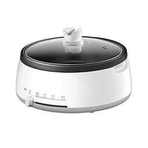 持ち運び可能電気鍋ノンスティック炊飯器4Lガラス蓋付き鍋1300W寮用電気フライパン