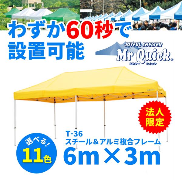 ミスタークイック　スチール・アルミ複合タイプ　T-36（6m×3m）【名入れ可】【法人限定配送】（沖...
