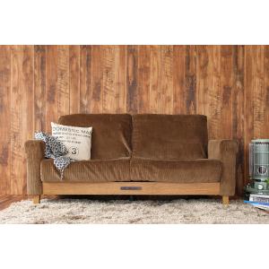 ヴィンテージ風 フローダ LP ソファ ブラウ...の詳細画像1