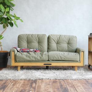 ヴィンテージ風 フローダ US ソファ カーキ...の詳細画像1