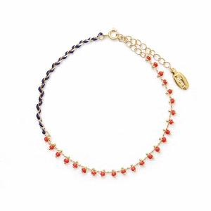 リル ビーズ アンクレット レッド/ネイビー Lilou BEADS ANKLET red/navi / おしゃれ｜arenot