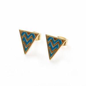 リル ジオメトリー トライアングル ピアス ブルー Lilou GEOMETRY TRIANGLE PIERCE blue / おしゃれ｜arenot