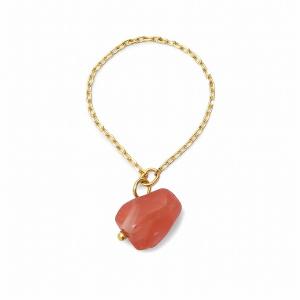 リル ストーン チェーン リング チェリークォーツ Lilou STONE CHAIN RING cherry quartz / おしゃれ｜arenot