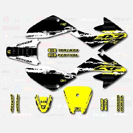 並行輸入品 White Yellow Slick Graphic Kit fit Honda 04-...
