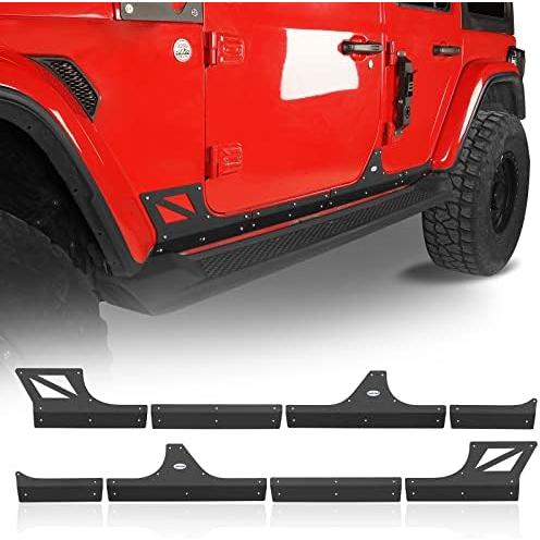 並行輸入品 Hooke Road ジープ ロッカーパネルガードボディアーマークラッディング スキッド...