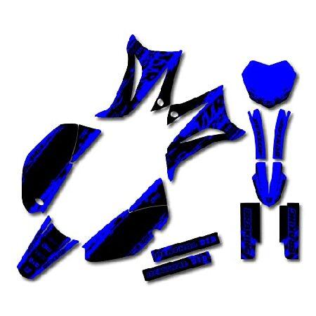 並行輸入品 Black Blue Slick Racing Graphics kit Fits Ya...