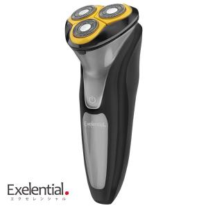 在庫処分特価／シェーバー Exelential エクセレンシャル ポータブル 電気シェーバー 回転式 充電式 USB充電 IPX7 防水 お風呂剃り可 fc5203-1C