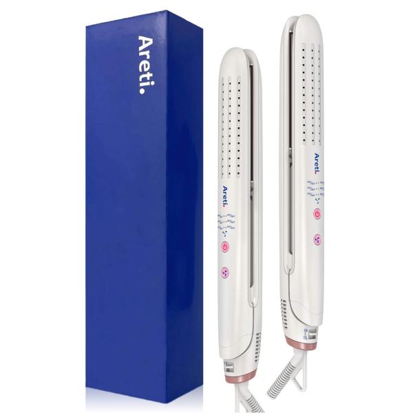 ヘアアイロン は アレティ 送風機能 ヘアセット瞬間固定 ストレート カール 2way 火傷防止設計...