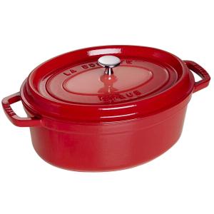【美品】ストウブ ピコ・ココット オーバル 23cm チェリー（レッド） Staub（ストウブ） ピコ・ココット オーバル23cm（1102306）＜チェリー