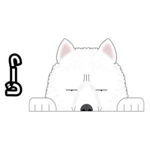 見てまステッカー サモエド シベリアンスピッツ