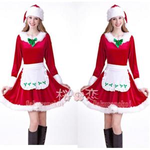 サンタクロース サンタ服 女の子 大人 サンタコスプレ クリスマス衣装 ワンピース 帽子 コスチューム 仮装 演出服 パーティー可愛い dd80107｜argonaute-store