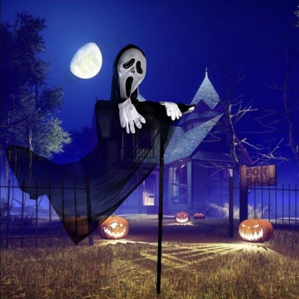 ハロウィン 道具 かかし 叫び 怖い 悲鳴を上げる幽霊 叫び声 屋外 ガーデンの怖い飾り ホームヤー...