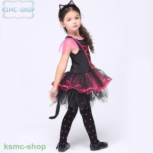 ハロウィン セット 衣装 子供 仮装 女の子 子供用 キッズ 衣装 コスチューム 小悪魔 キャット ネコ 黒猫 CAT アニマル 動物｜argonaute-store