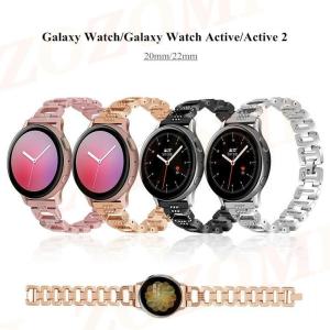 Galaxy Watch Active2 交換ベルト GALAXY WATCH バンド 20mm 22mm おしゃれ ビジネス風 ステンレス ギャラクシーウォッチ 交換バンド ベルト ダイヤモンド