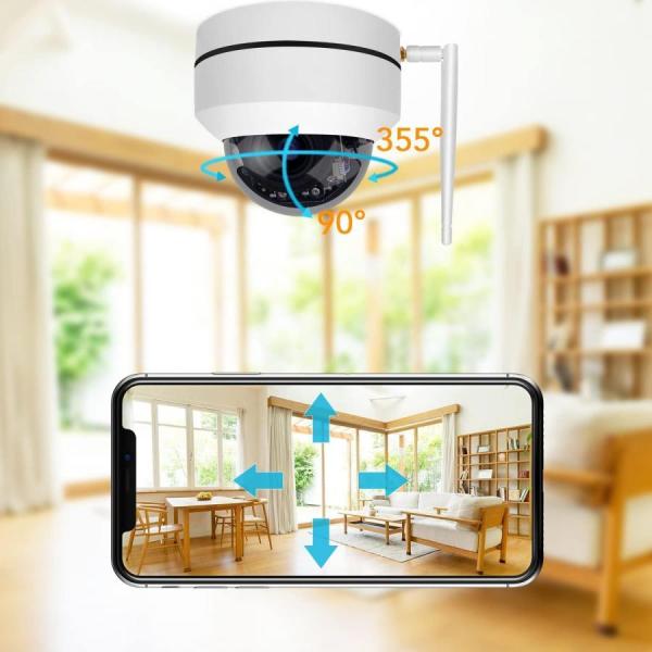 防犯カメラ 屋外 ワイヤレス 監視カメラ Wi-Fi ドーム型 パン チルト 家庭用 ドーム型監視カ...