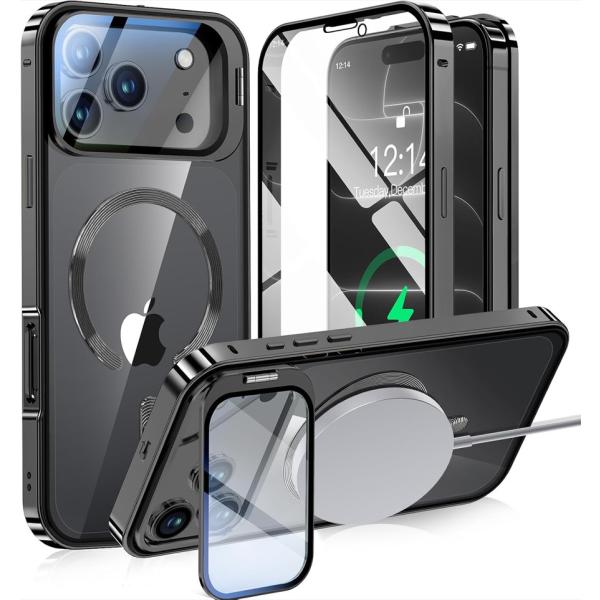 互換品 iPhone18 Pro 用 ケース 全面保護 カメラレンズ保護 隠しスタンド ロック付 M...