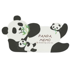 ダイカット アニマルメモ パンダ 90枚入 / 動物 5柄 可愛い メモ帳 グリーティングライフ