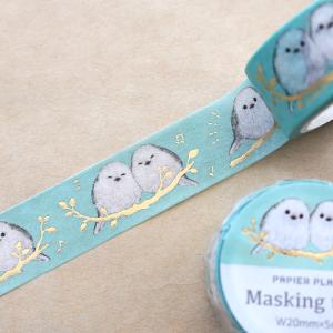 MILINA LOVE シマエナガ 20mm マスキングテープ / 箔押し マステ