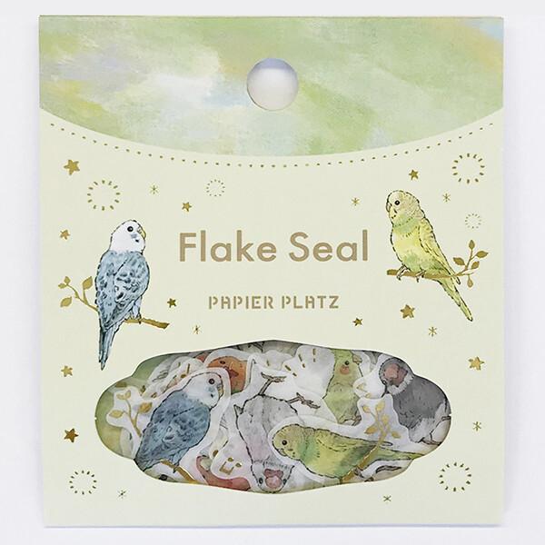 MILINA LOVE Bird フレークシール 54ピース入 / インコ 文鳥 箔押し 可愛い マ...