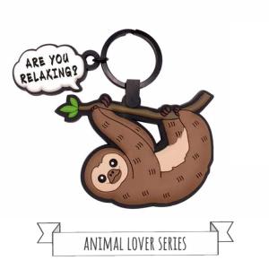 アニマル ラバーキーホルダー ナマケモノ/可愛い 動物 大きめ ストラップ キーホルダー ワールド商事の商品画像