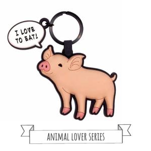 アニマル ラバーキーホルダー ブタ/豚 可愛い 動物 大きめ ストラップ キーホルダー ワールド商事の商品画像