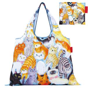 折りたたみ エコバッグ 「猫が整列したら」 / ねこ ネコ 可愛い