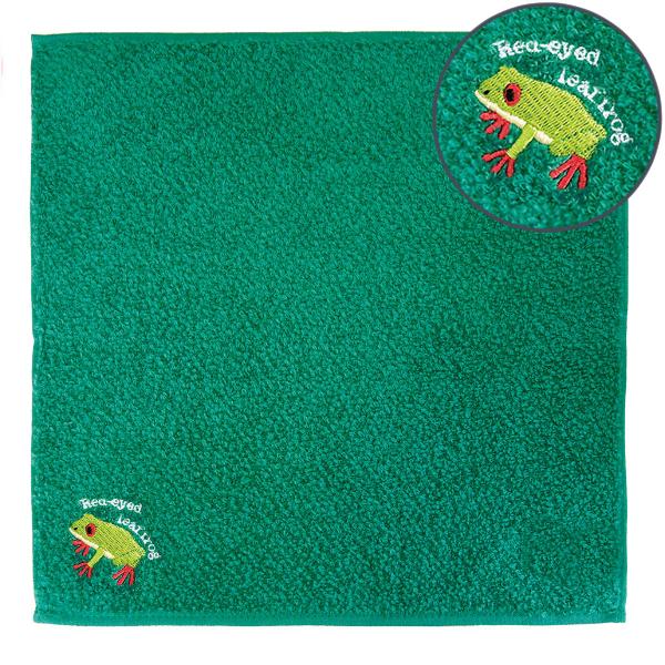 Zooto 今治タオル ハンカチ アカメアマガエル / オーガニックコットン 綿100% プチギフト