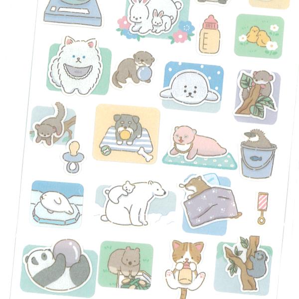シラベール ミツケール シール 赤ちゃん / 可愛い 動物 手帳 デコ カミオジャパン