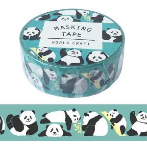 ワールドクラフト panda マスキングテープ 15mm / animal 可愛い パンダ マステ 手帳 日記 デコ ラッピング