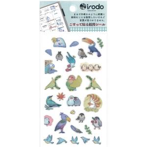 irodo 紙用転写シール bird（トリ） / 動物 こすって貼る 転写 シートシール 手帳 デコ