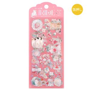 BGM オーロラ箔シール 「IRIDE・花咲く」 3シート入 / クリア